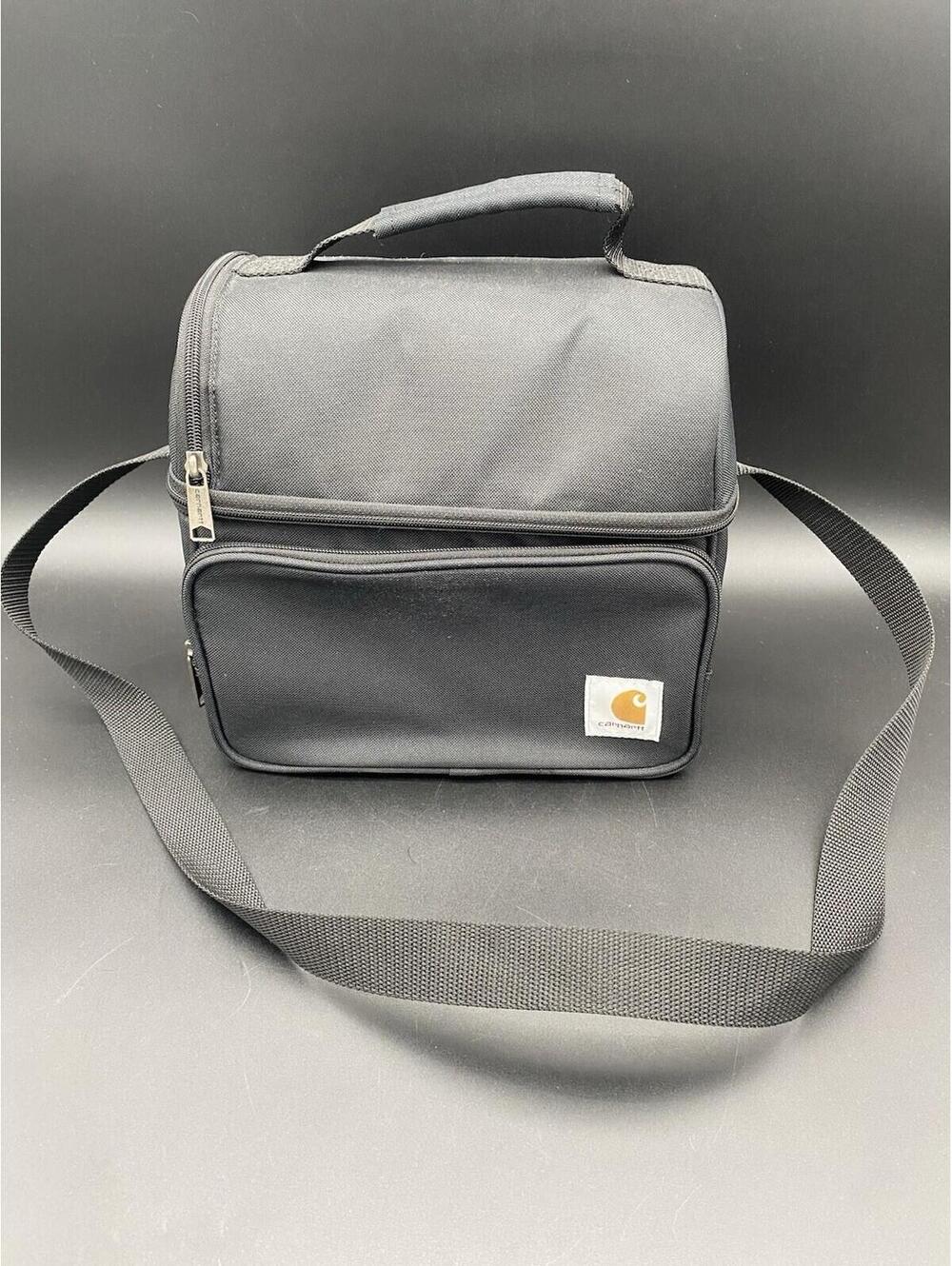 Carhartt Black Insulated 12-Can Lunchbox Cooler w Carrying Strap - 3 Compartment